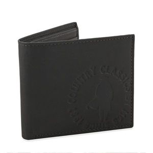 Wallet Genuine Billfold Leather Wallet Matte Dark Grey